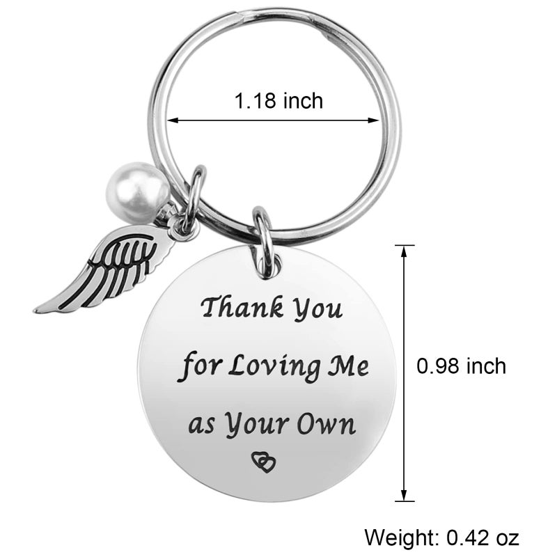 iJuqi Step Mom Gifts - Mother's Day & Christmas Keychain for Stepmom From Daughter Son, Thank You for Loving Me As Your Own - Image 3